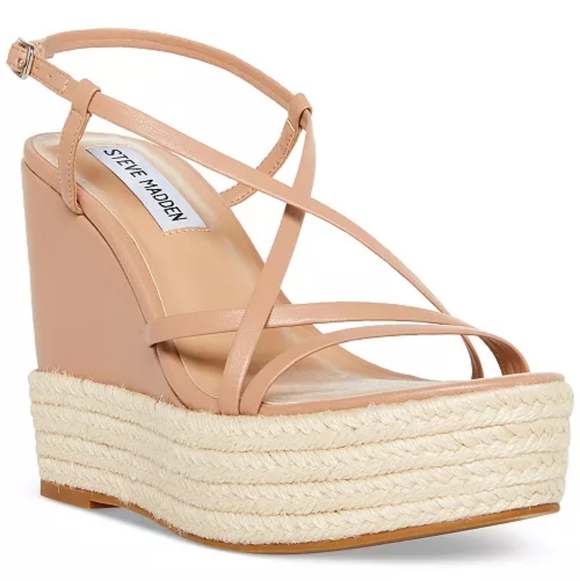 STEVE MADDEN Woman's Sandals Whitlee Strappy Espadrille Platform Wedge Shoes - Picture 2 of 12